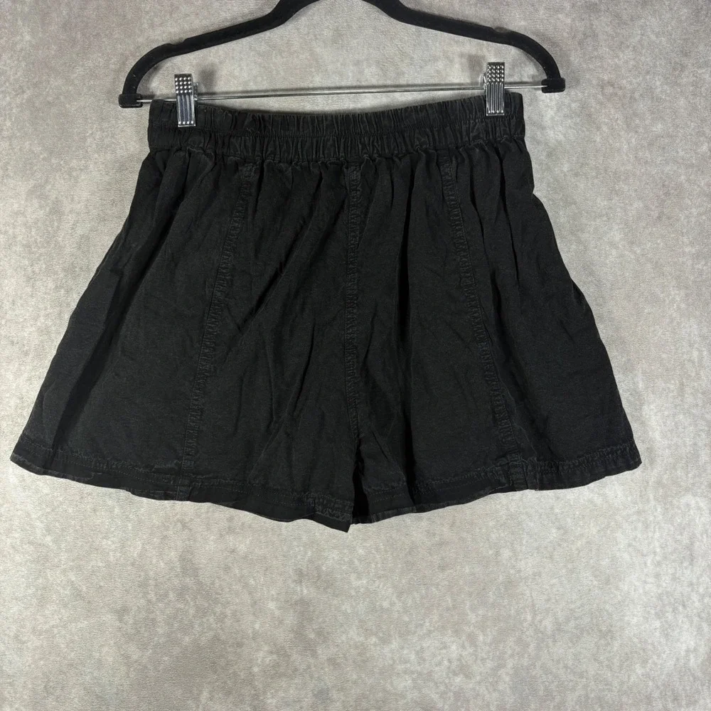 Free People Shorts Womens Small Black High Rise Elastic Waist Boho Casual Active
